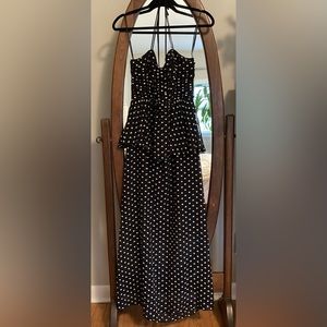 Black and white peplum, halter dress by Endless Rose